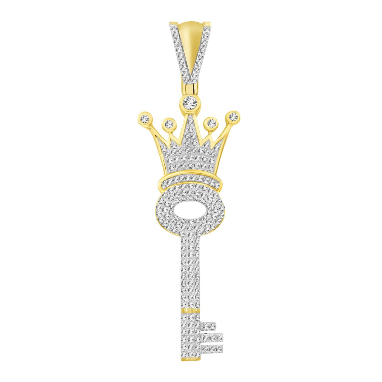 MEN'S PENDANT 5/8 CT ROUND DIAMOND 10K YELLOW GOLD