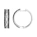 LADIES HOOP 1 CT WHITE/BLACK ROUND DIAMOND 14K WHITE GOLD