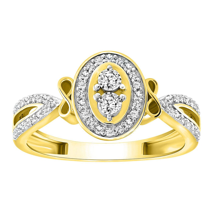 LADIES RING 1/4 CT ROUND DIAMOND 10K YELLOW GOLD