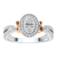 Thumbnail for LADIES RING 1/4 CT ROUND DIAMOND 10K WHITE & ROSE GOLD