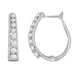 LADIES HOOPS 1 1/2 CT ROUND DIAMOND 10K WHITE GOLD