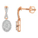 LADIES EARRING 1/3 CT ROUND/BAGUETTE  DIAMOND 10K ROSE GOLD