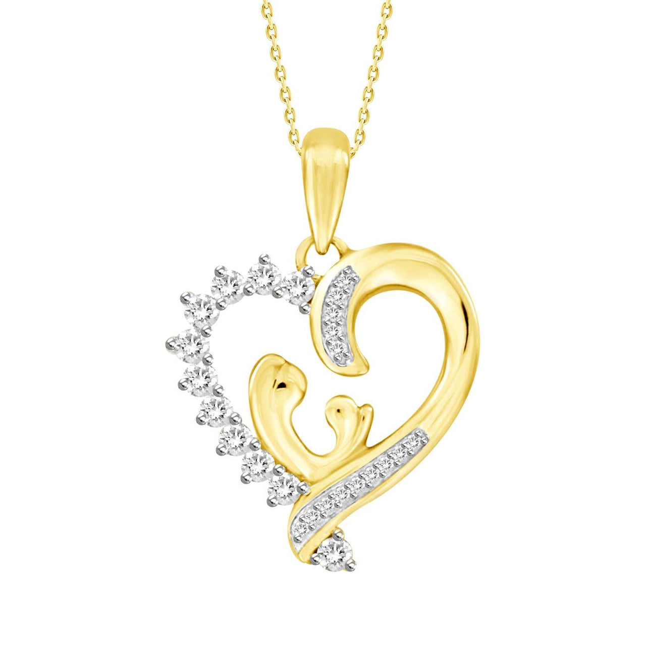 LADIES PENDANT 1/5 CT ROUND DIAMOND 10K YELLOW GOLD
