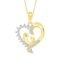 Thumbnail for LADIES PENDANT 1/5 CT ROUND DIAMOND 10K YELLOW GOLD