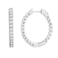 Thumbnail for LADIES HOOPS 3 CT ROUND DIAMOND 10K WHITE GOLD