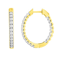 Thumbnail for LADIES HOOPS 3 CT ROUND DIAMOND 10K YELLOW GOLD