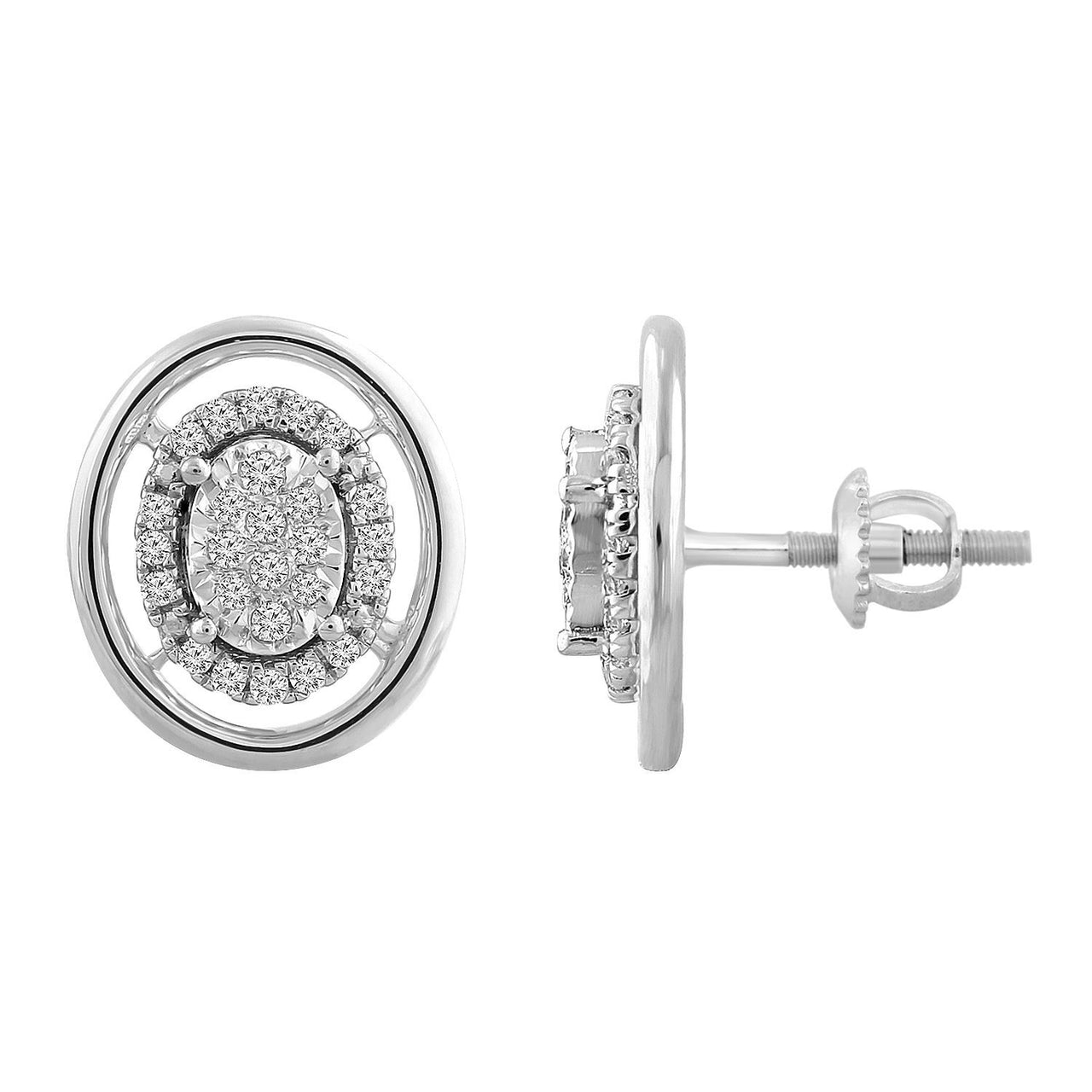 LADIES EARRINGS 1/5 CT ROUND DIAMOND 10K YELLOW GOLD