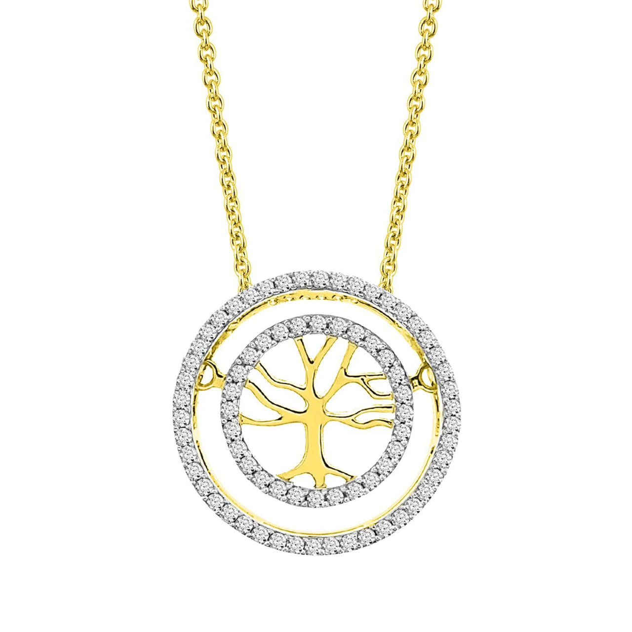 LADIES PENDANT 1/4 CT ROUND DIAMOND 10K YELLOW GOLD