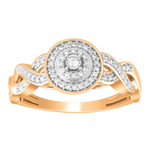 LADIES ENGAGEMENT RING 1/6 CT ROUND DIAMOND 10K ROSE GOLD