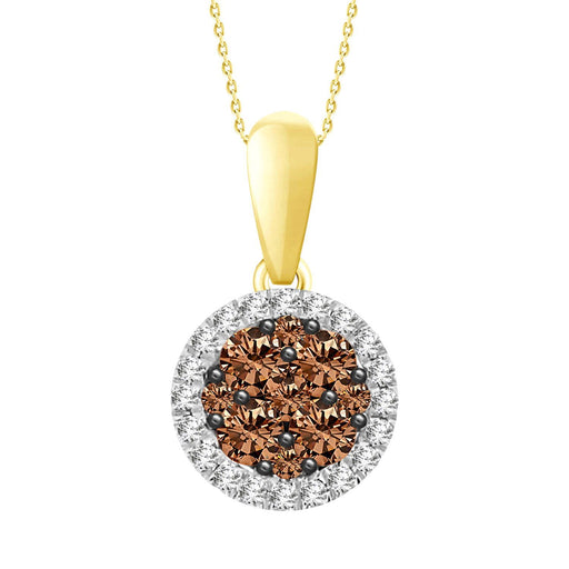 LADIES PENDANT 1/4 CT ROUND DIAMOND 10K YELLOW GOLD