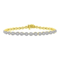 Thumbnail for LADIES BRACELET 1 CT ROUND/BAGUETTE DIAMOND 10K YELLOW GOLD