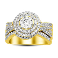 Thumbnail for LADIES BRIDAL RING SET 1 CT ROUND DIAMOND 14K YELLOW GOLD