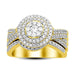 LADIES BRIDAL RING SET 1 CT ROUND DIAMOND 14K YELLOW GOLD