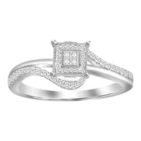 Thumbnail for LADIES RING 1/5 CT ROUND/PRINCESS DIAMOND 10K WHITE GOLD
