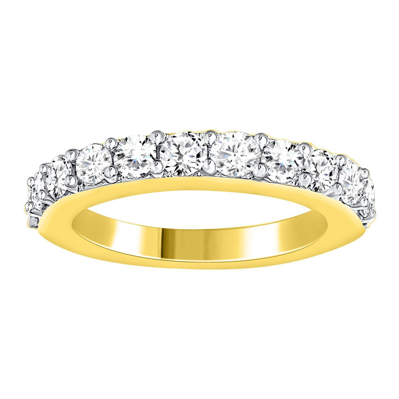 LADIES BAND 3/4 CT ROUND DIAMOND 14K YELLOW GOLD