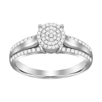 Thumbnail for LADIES RING 1/5 CT ROUND DIAMOND 10K WHITE GOLD