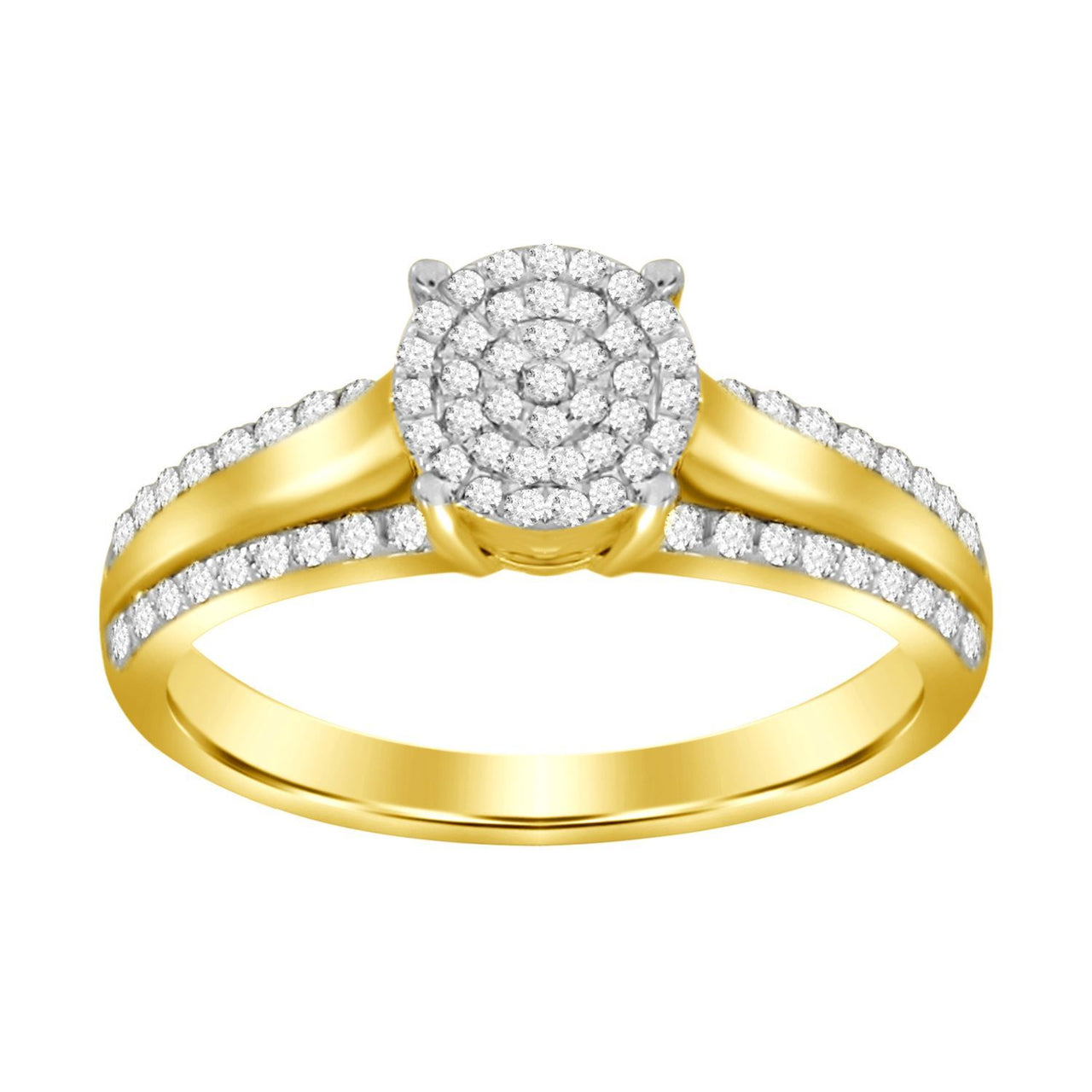 LADIES RING 1/5 CT ROUND DIAMOND 10K YELLOW GOLD