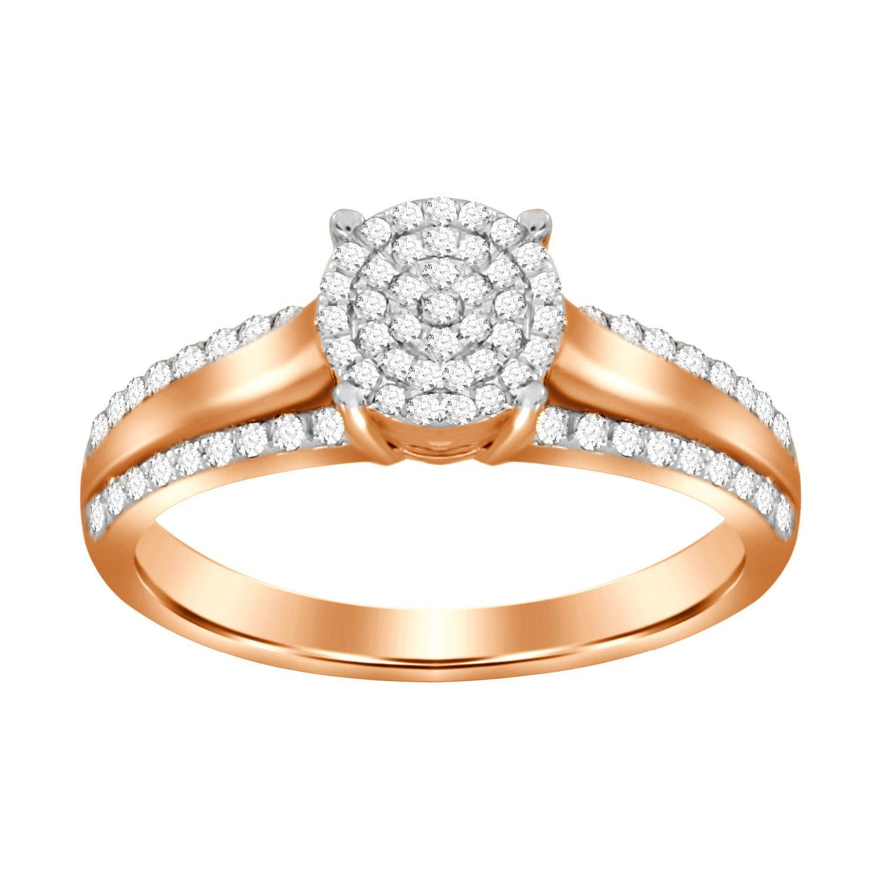 LADIES RING 1/5 CT ROUND DIAMOND 10K ROSE GOLD