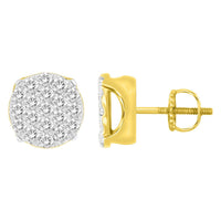 Thumbnail for MEN'S EARRINGS 3/4 CT ROUND DIAMOND 10K YELLOW GOLD