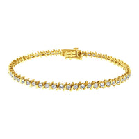 Thumbnail for LADIES BRACELET 3 CT ROUND DIAMOND 14K YELLOW GOLD