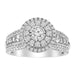 LADIES BRIDAL RING 1 CT ROUND DIAMOND 14K WHITE GOLD