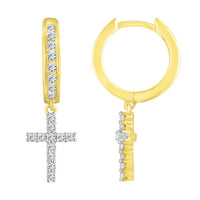 Thumbnail for LADIES HOOPS 1/2 CT ROUND DIAMOND 10K YELLOW GOLD