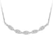 LADIES NECKLACE 1/5 CT ROUND/BAGUETTE DIAMOND 10K WHITE GOLD