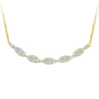 Thumbnail for LADIES NECKLACE 1/5 CT ROUND/BAGUETTE DIAMOND 10K YELLOW GOLD