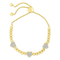 Thumbnail for LADIES BRACELET 1/6 CT ROUND DIAMOND SILVER YELLOW PLATED