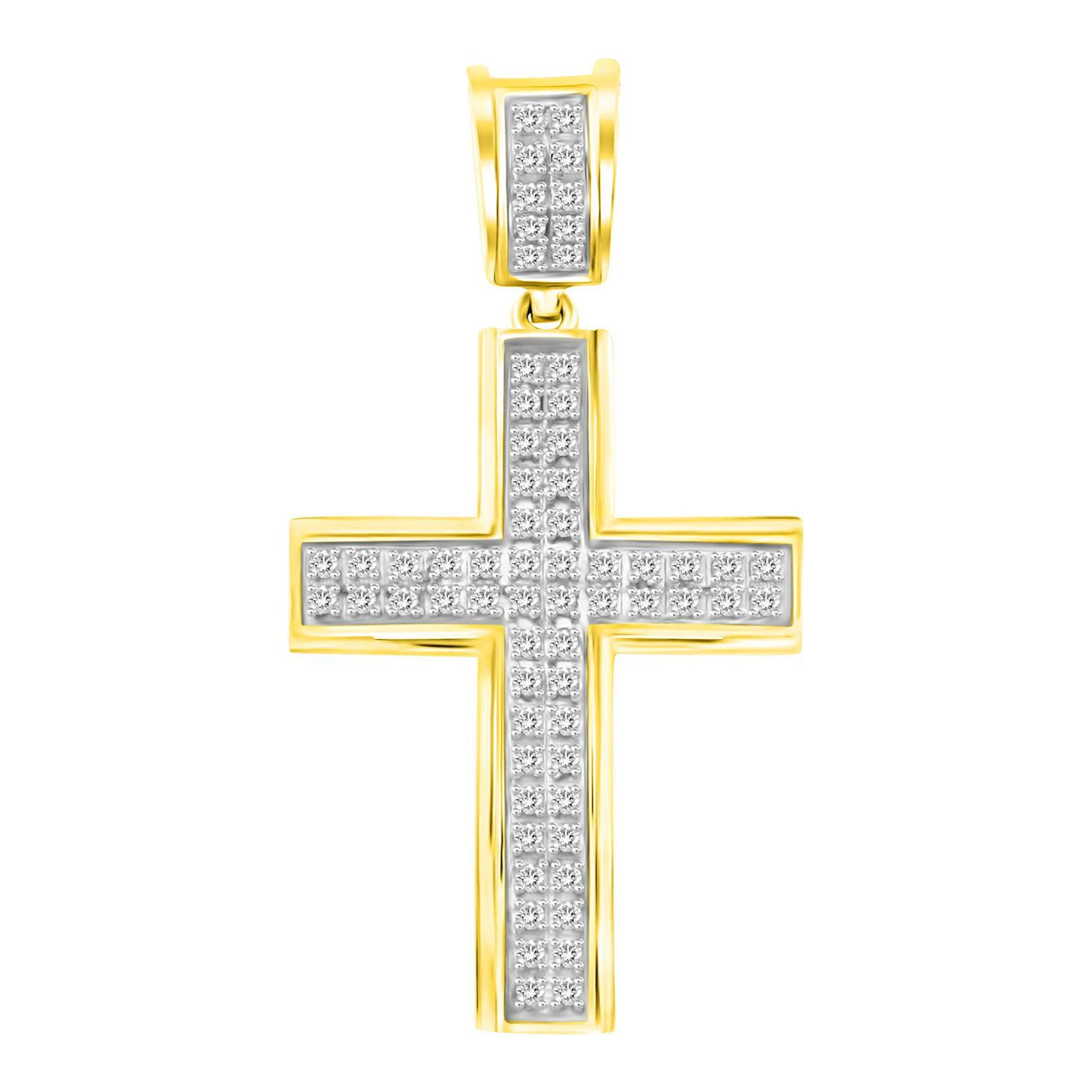 MEN'S PENDANT 1/5 CT ROUND DIAMOND 10K YELLOW GOLD