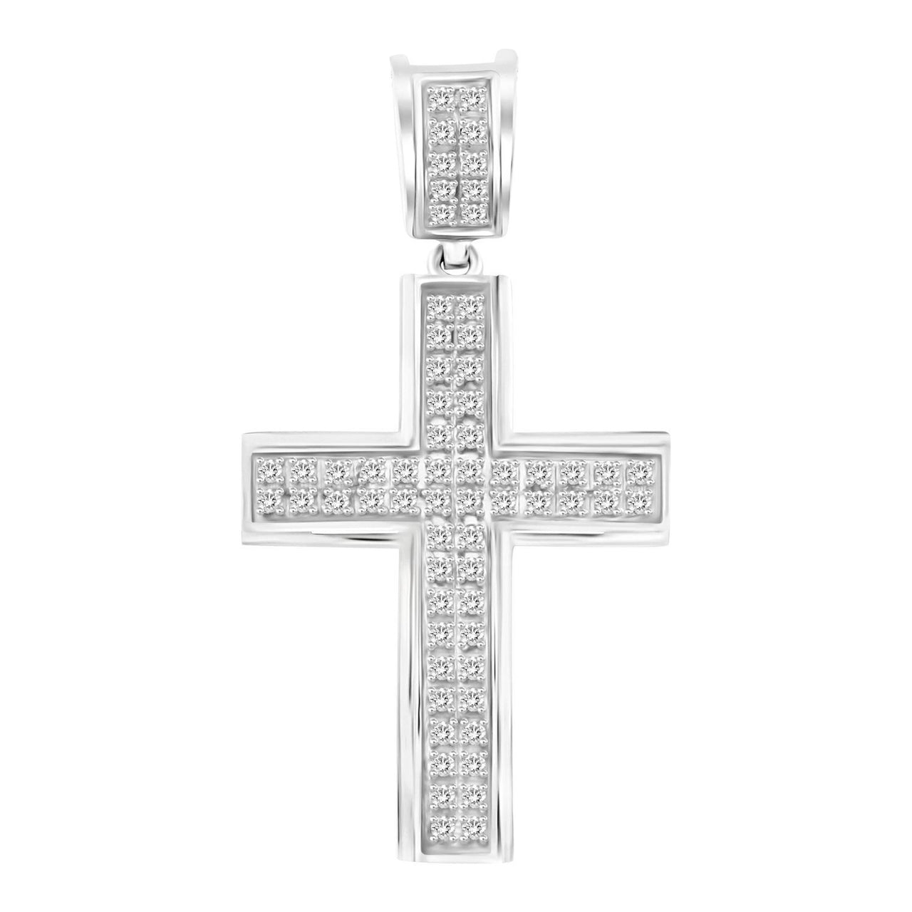 MEN'S PENDANT 1/5 CT ROUND DIAMOND 10K WHITE GOLD