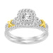 LADIES BRIDAL RING SET 1/2 CT ROUND DIAMOND 14K TT WHITE & YELLOW GOLD