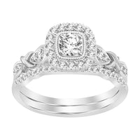 Thumbnail for LADIES BRIDAL RING SET 1/2 CT ROUND DIAMOND 14K  WHITE GOLD
