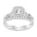 LADIES BRIDAL RING SET 1/2 CT ROUND DIAMOND 14K  WHITE GOLD