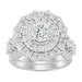 LADIES BRIDAL RING SET 3 CT ROUND DIAMOND 14K WHITE GOLD