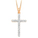 LADIES CROSS PENDANT 1/4 CT ROUND DIAMOND 10K ROSE GOLD