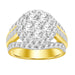 LADIES RING 3 CT ROUND/BAGUETTE DIAMOND 10K YELLOW GOLD