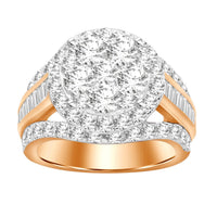 Thumbnail for LADIES RING 3 CT ROUND/BAGUETTE DIAMOND 10K ROSE GOLD
