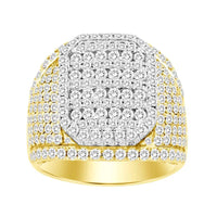 Thumbnail for MEN'S RING 4 CT ROUND DIAMOND 10K YELLOW GOLD