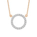 LADIES NECKLACE  1/6 CT ROUND DIAMOND 10K ROSE GOLD