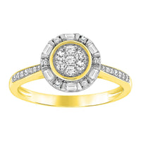 Thumbnail for LADIES RING 1/3 CT ROUND/BAGUETTE DIAMOND 10K YELLOW GOLD