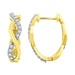 LADIES HOOPS 1/2 CT ROUND DIAMOND 10K YELLOW GOLD