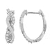 LADIES HOOPS 1/2 CT ROUND DIAMOND 10K WHITE GOLD