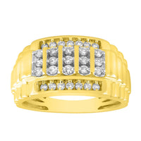 Thumbnail for MEN'S RING 1/2 CT ROUND DIAMOND 10K YELLOW GOLD