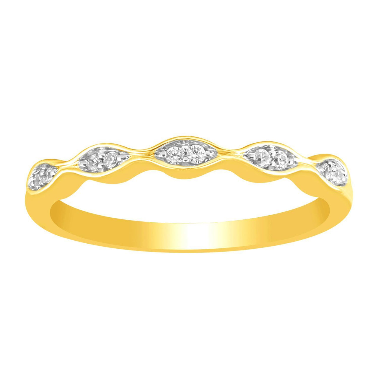 LADIES RING 1/15 CT ROUND DIAMOND 10K YELLOW GOLD