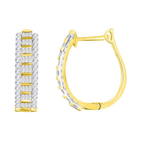 Thumbnail for LADIES HOOPS 1/2 CT ROUND DIAMOND 10K YELLOW GOLD