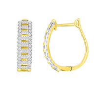 Thumbnail for LADIES HOOPS 1 CT ROUND DIAMOND 10K YELLOW GOLD