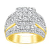 LADIES RING 3 CT ROUND DIAMOND 10K YELLOW GOLD