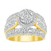 LADIES RING 3 CT ROUND DIAMOND 10K YELLOW GOLD