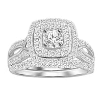 Thumbnail for LADIES BRIDAL RING SET 1 CT ROUND/PRINCESS DIAMOND 14K WHITE GOLD